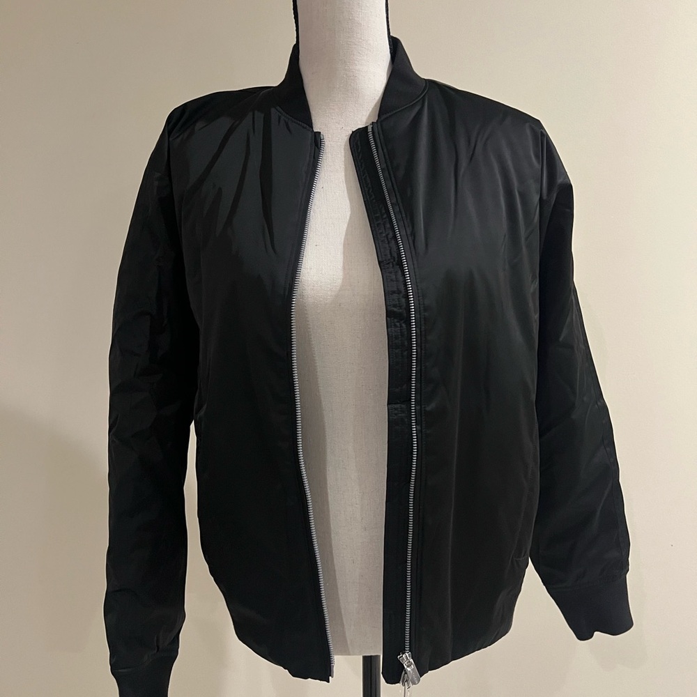 Athleta Black Lightweight Bomber Jacket